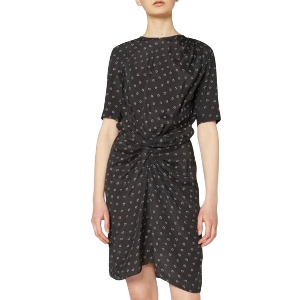 Isabel Morant Étoile Bardeny Floral Black Designer Dress Size 34 XS/S NWT $485